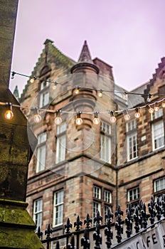 Medieval buildings in old part of Edinburgh, Scotland.