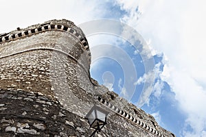 Medieval Caetani castle in Sermoneta , Italy