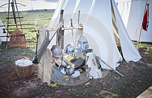 Medieval camp s. XIV. Historical reenactment of the Battle of Montiel. Spain