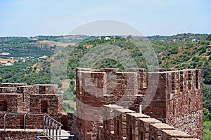 Medieval castle battlements and tower, Silves, Portugal. photo