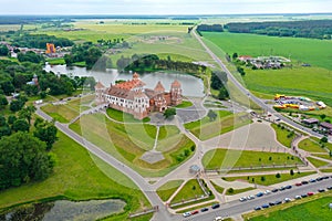 Medieval castle with a bird`s eye view