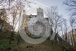 The medieval Castle of Bran, known as the castle of count Dracula. Brasov, Transylvania. Romania