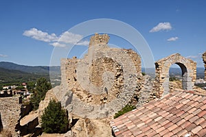 Medieval Castle and church, tenth century, Palafolls, photo