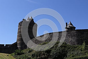 The medieval castle of the city of Fougeres