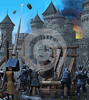 Medieval Castle City Under Siege photo
