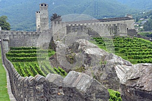 Medieval castle complex of Bellinzona, Ticino, Switzerland