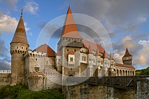 Medieval Castle Corvin in Hunedoara,   Is built in Renaissance-Gothic, Located in the Transylvania, Romania, Europe .