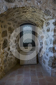 Medieval castle crypt. Town of Consuegra in the province of Tole