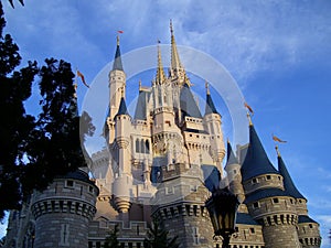 Medieval castle in evening