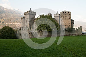 Medieval Castle of Fenis Valle d`Aosta, Italy photo