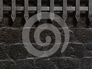 Medieval castle gate or wall background 3d illustration