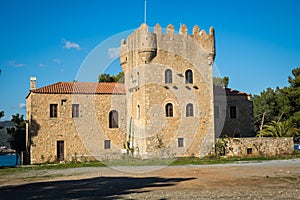 Medieval castle in greek peninsula of Peloponnesus, Greece