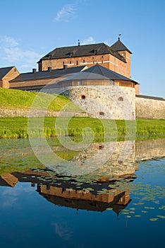 The medieval castle of Hame close up, July morning. Hameenlinna, Finland photo