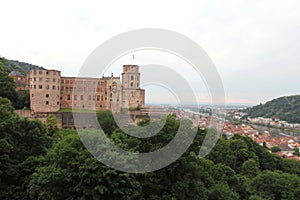 Medieval castle in Heidelberg, Germany