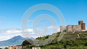 Medieval castle on a hill photo