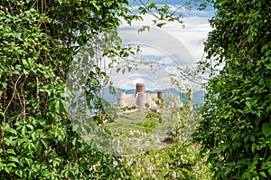 Medieval castle on a hill photo