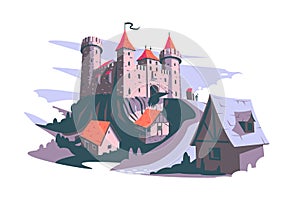 Medieval castle on hill