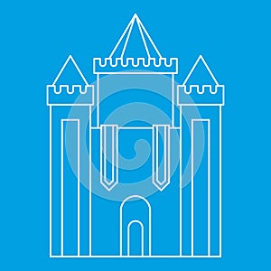 Medieval castle icon, outline style