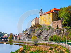 Medieval Castle Ledec nad Sazavou on sunny spring day, Czech Republic