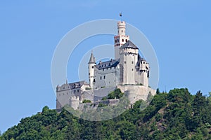 Medieval castle Marksburg on a hill