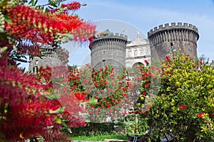 Medieval castle of Maschio Angioino or Castel Nuovo in Naples, I