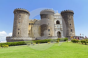 The medieval castle of Maschio Angioino or Castel Nuovo (New Castle), Naples