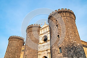 The medieval castle of Maschio Angioino or Castel Nuovo New Castle, Naples, Italy. History