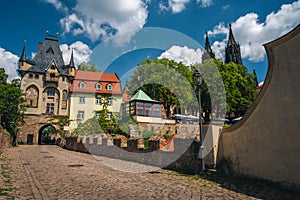 Medieval castle of Meissen old city. Beautiful Albrechtsburg Schloss. Dresden, Saxony, Germany. Sunny Day
