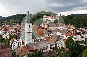 Medieval Castle in old town of Skofja Loka, Slovenia