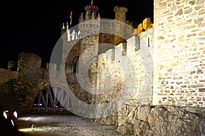 Medieval Castle in Ponferrada - Templars Castle by night. Castile and Leon. Spain