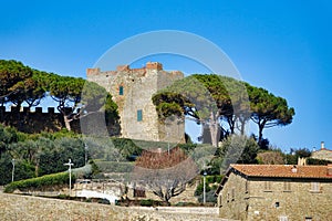 medieval castle in region , image taken in Follonica, grosseto, tuscany, italy