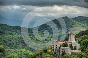 Medieval castle Rihemberk in Branik, Slovenia