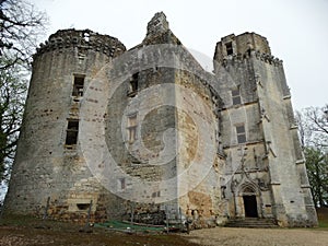 Medieval castle in ruins history of france