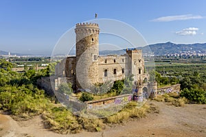 Medieval castle in Santa Coloma de Cervello, Spain photo