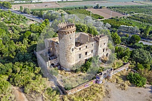 Medieval castle in Santa Coloma de Cervello, Spain photo