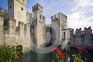 Medieval castle Scaliger in old town Sirmione