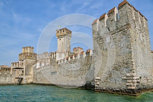 Medieval castle in Sirmione on the shores of Garda lake in northern Italy