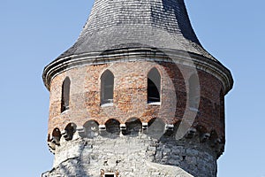 Medieval castle tower closeup