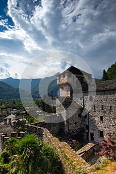 Medieval castle tower of Vogogna, Ossola Valley, Italy