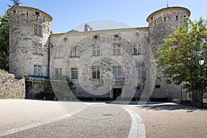 Medieval castle in the town of Vogue, France