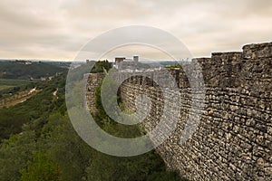 Medieval Castle and Walls in Obidos Village in Portugal