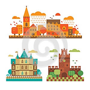 Medieval castles in the fall