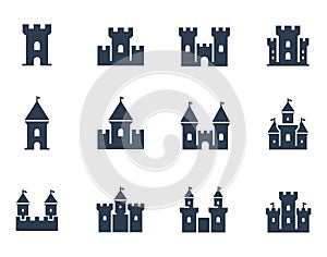 Medieval castles icon set