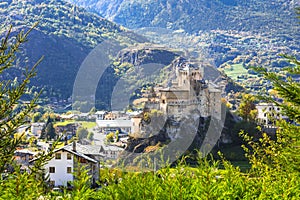 Medieval castles of Valle d`aosta, Italy