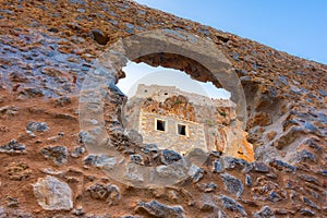 The medieval `castletown` of Monemvasia, often called `The Greek Gibraltar`, Lakonia, Peloponnese.