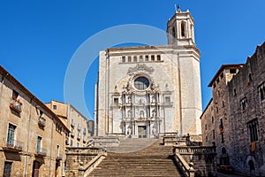 The medieval Cathedral of Saint Mary of Girona, Catalonia, Spain photo