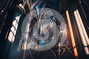 Medieval Cathedral: Stunning Stained Glass & Unreal Detail in Ultra-Wide Angle & Depth of Field