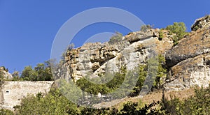 Medieval cave city-fortress Chufut-Kale.Bakhchisarai.