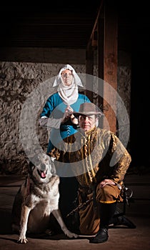 Medieval Characters with Dog