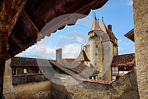 Medieval Chateau Aigle castle, Switzerland photo